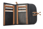 Preview: Mittlere Damengeldtasche Rind Nappa Leder , schwarz/tan