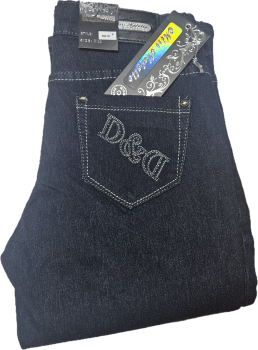 Preview: Miss Natalie Damen Jeans – Slim Straight Regular Fit in Dunkelblau