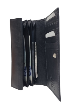 Preview: Große Damen Vollrind Geldtasche schwarz