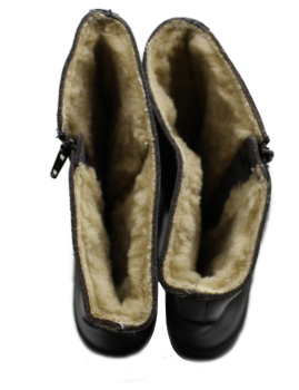 Preview: Stiefel mit Pelz S2 Arbeitsschuhe mit Aussenzip echt Leder Kälteschutz Gr: 42