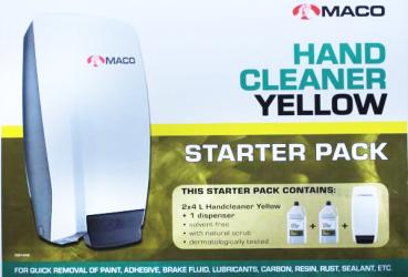 Seifenspender und 2 x Handreiniger Handcleaner Yellow Starter Set CX-4 MACO
