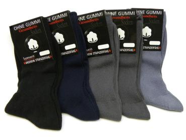 5 Paar Wolle Gesundheits Socken ohne Gummi venenfreundlich unsisex färbig