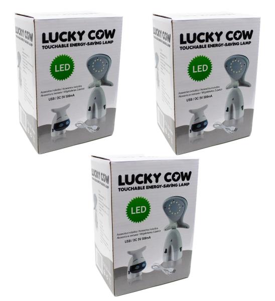 3 x LED USB Leuchte LUCKY COW mit Akku