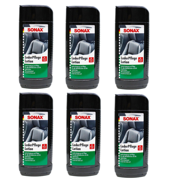6 x SONAX Leder Pflege Lotion mit Bienen Wachs 500ml