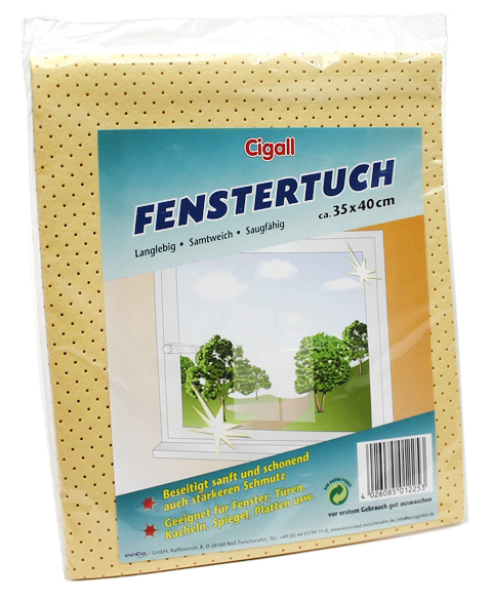 Speziell beschichtetes saugstarkes Fenstertuch Cigall 35x40 cm