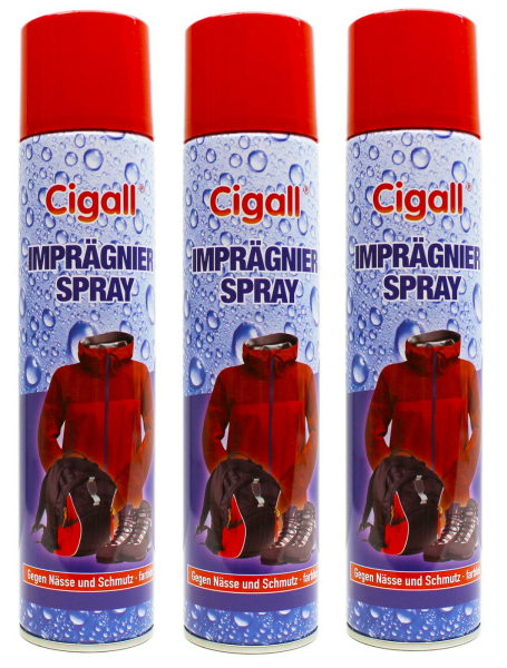 3 x CIGALL Imprägnierspray farblos für Schuhe und Textilien 300ml